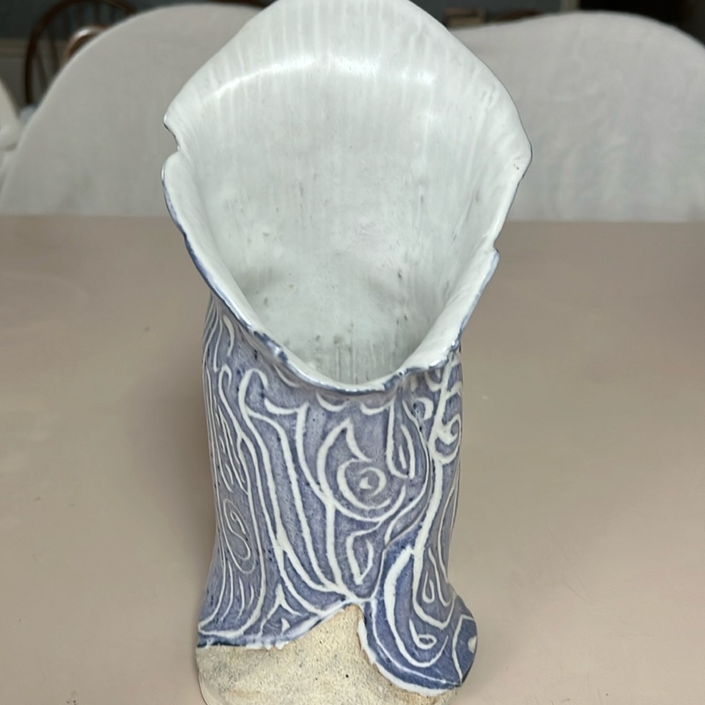 Blue and White container